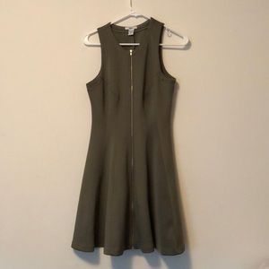 Bar III Zip-Front Fit & Flare Scuba Dress